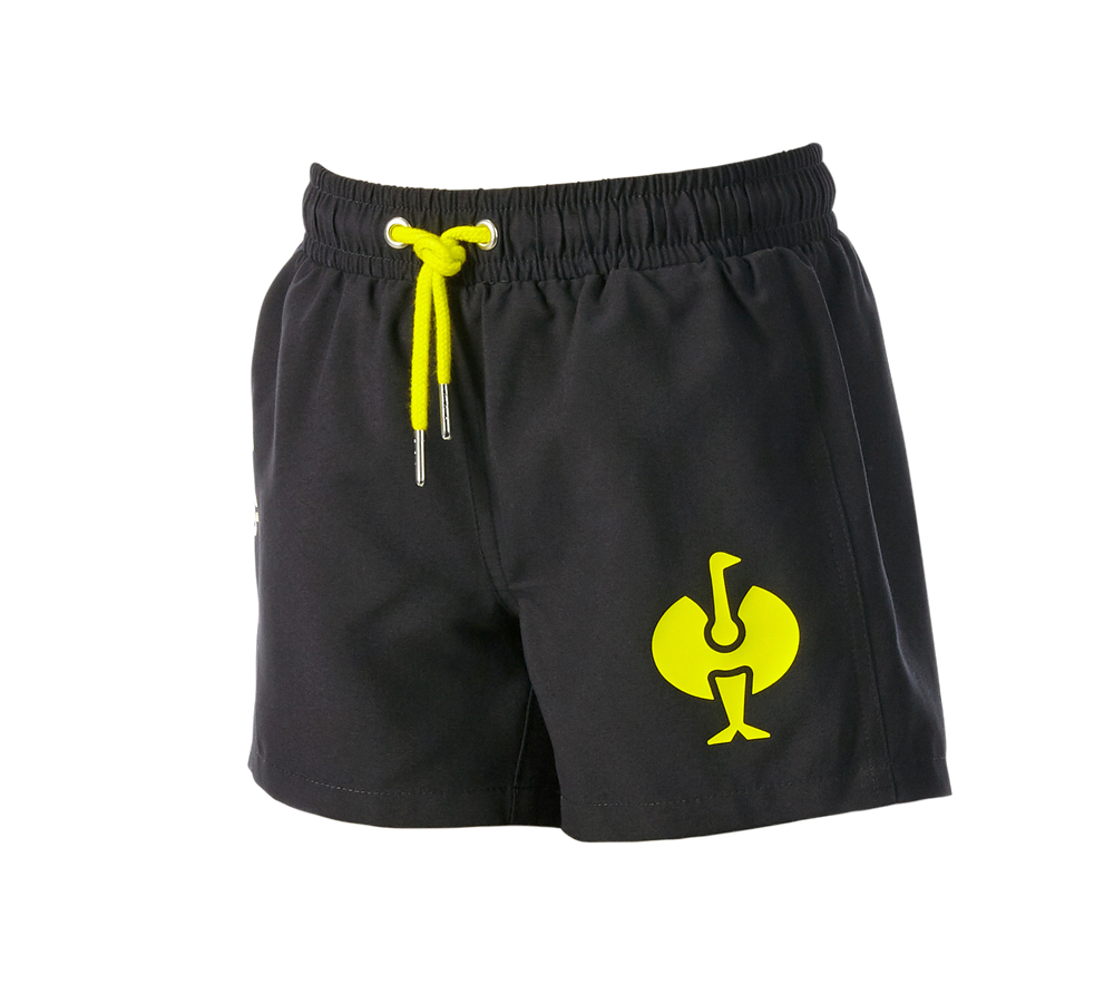 Kleding: Zwemshort e.s.trail, kinderen + zwart/zuurgeel