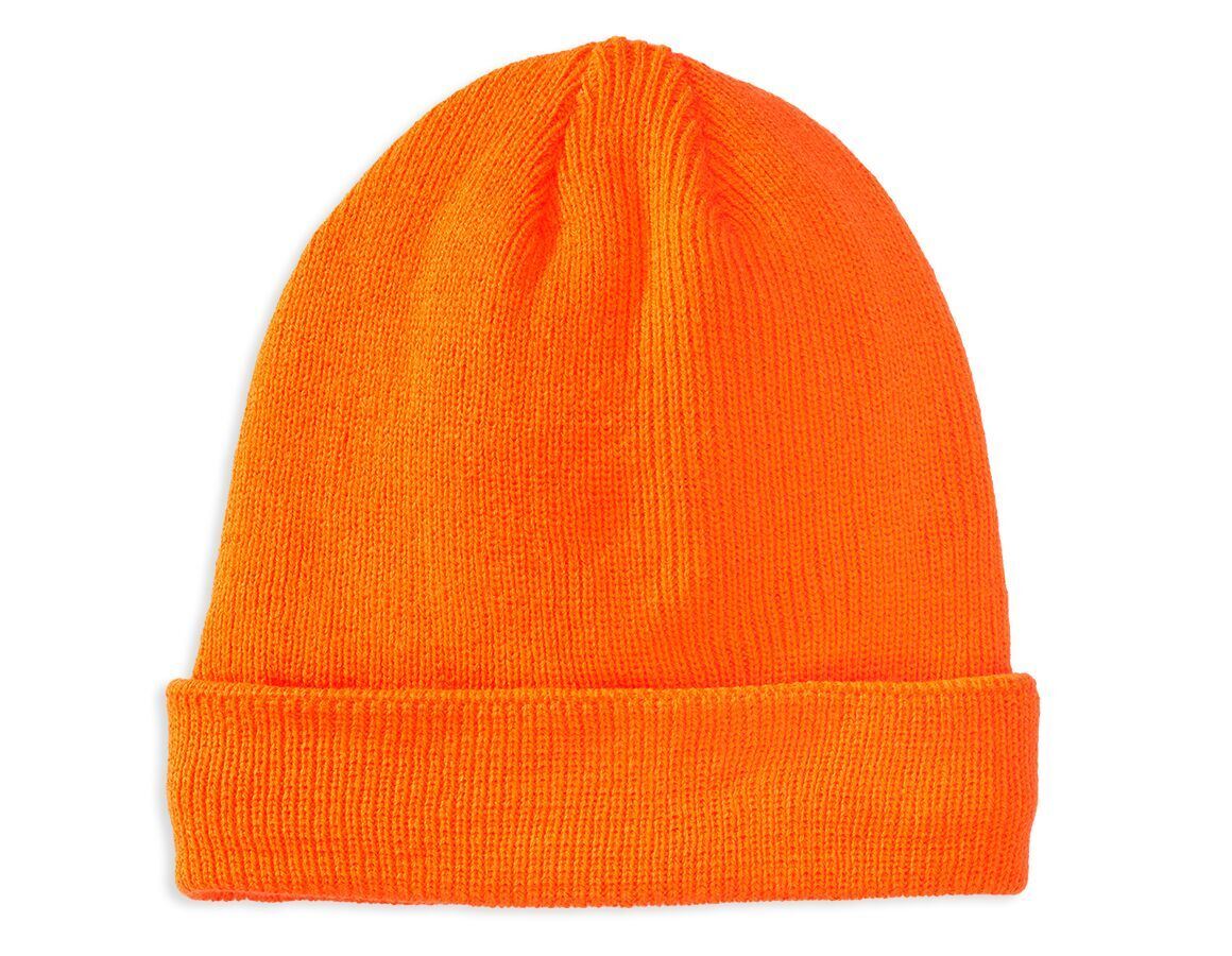 Accessoires: Winter-Strickmütze Neon + orange