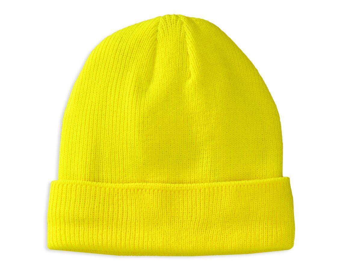 Accessoires: Winter-Strickmütze Neon + gelb