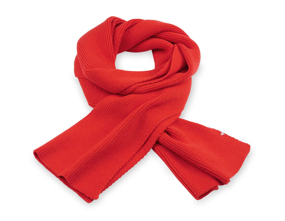 Accessoires: e.s. Gebreide sjaal + strauss rood