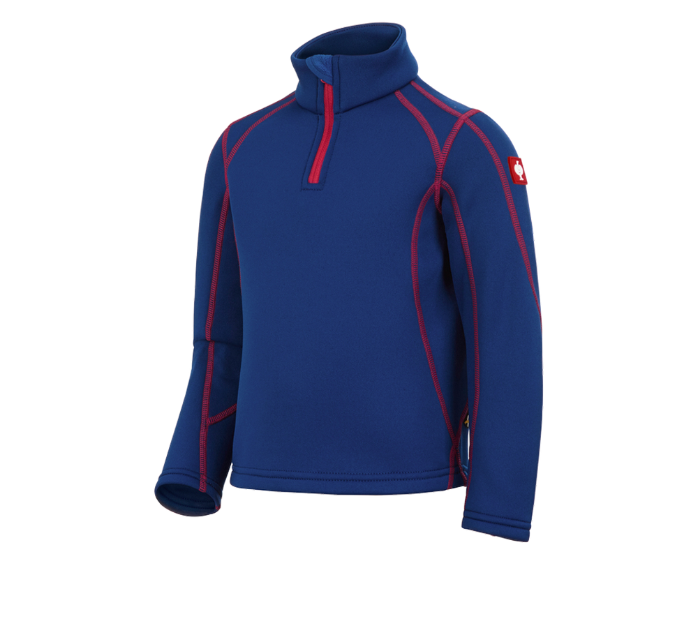 Hauts: Pull de f. thermo stretch e.s.motion 2020, enfants + bleu royal/rouge vif