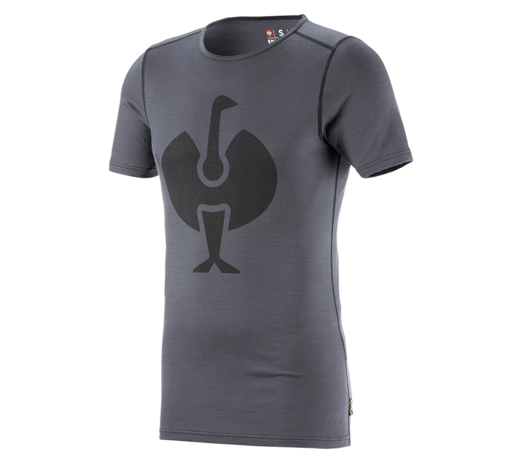 Unterwäsche | Thermokleidung: e.s. T-Shirt Merino, Herren + zement/graphit