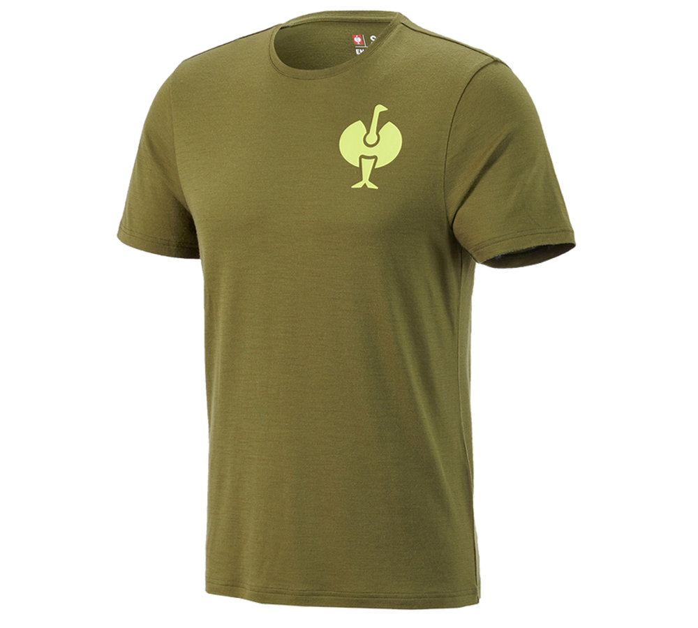 Bovenkleding: T-Shirt Merino e.s.trail + jeneverbesgroen/limegroen