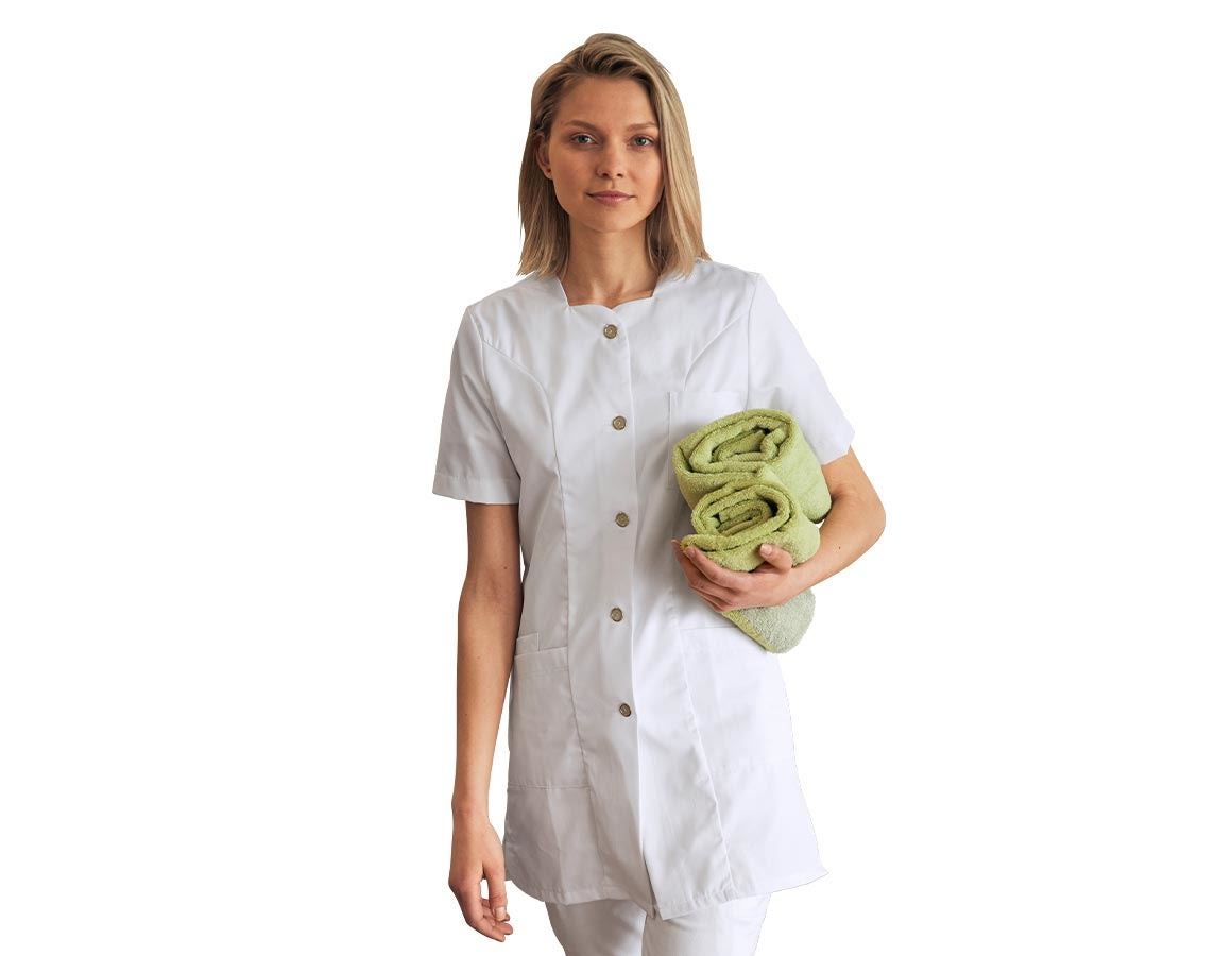 Sarraus de travail | Manteaux médicaux: Manteau court Valentina + blanc