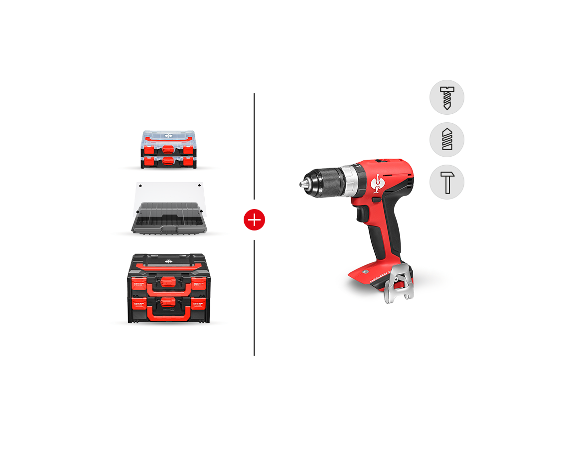 Elektrowerkzeuge: KOMBI-SET 1 + 18,0 V Akku-Schlagbohrschrauber L