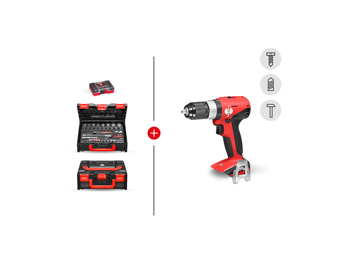Elektrische gereedschappen: COMBI-SET 2 + 18,0 V accu-klopboormachine L