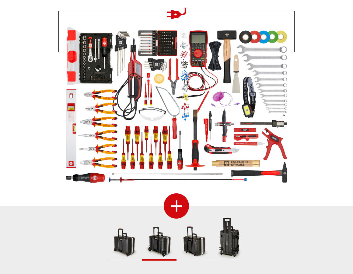 Mallette à outils: Jeu d'outils Elektro Meister avec chariot à outils