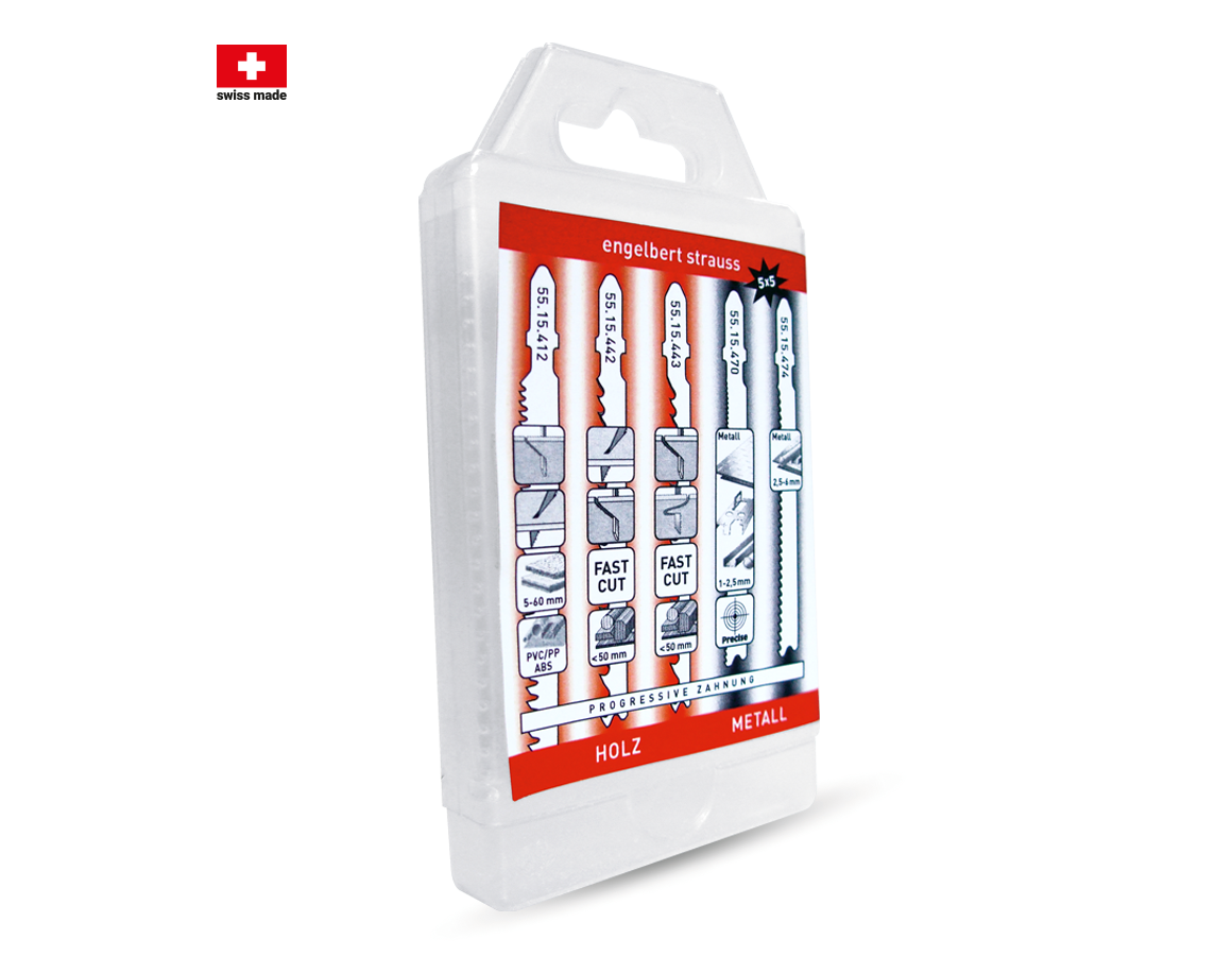 Scies: Assortim. de lames de scie à guichet  bois / métal