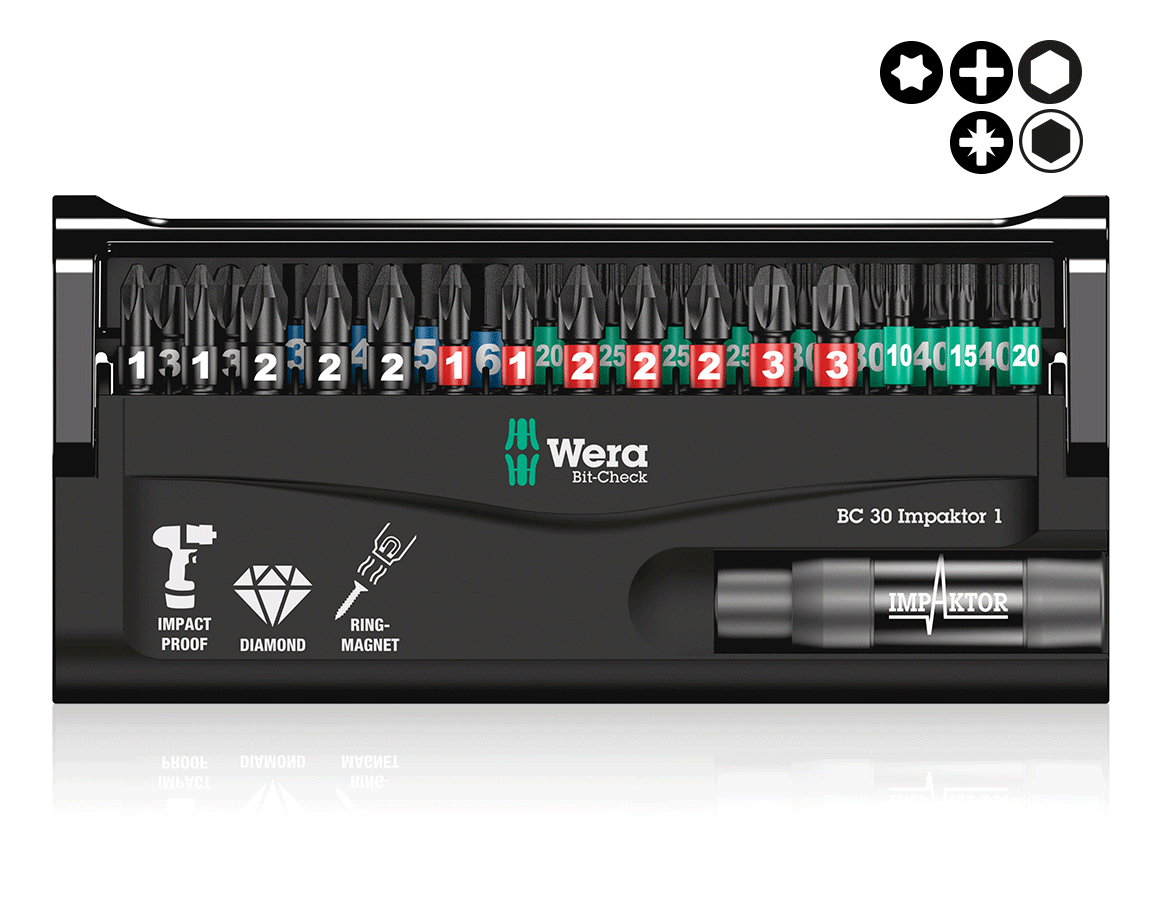 Outils: Wera Bit-Check 30 Impaktor, 30 pièces