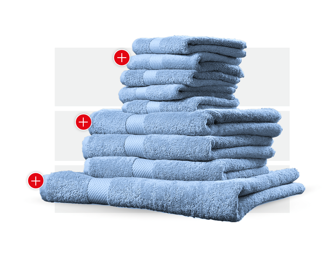 Tücher: Handtuch Premium Geschenk-Set + hellblau