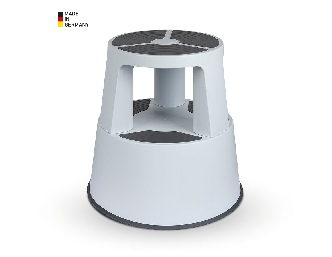 Stoelen: rolkrukken + lichtgrijs