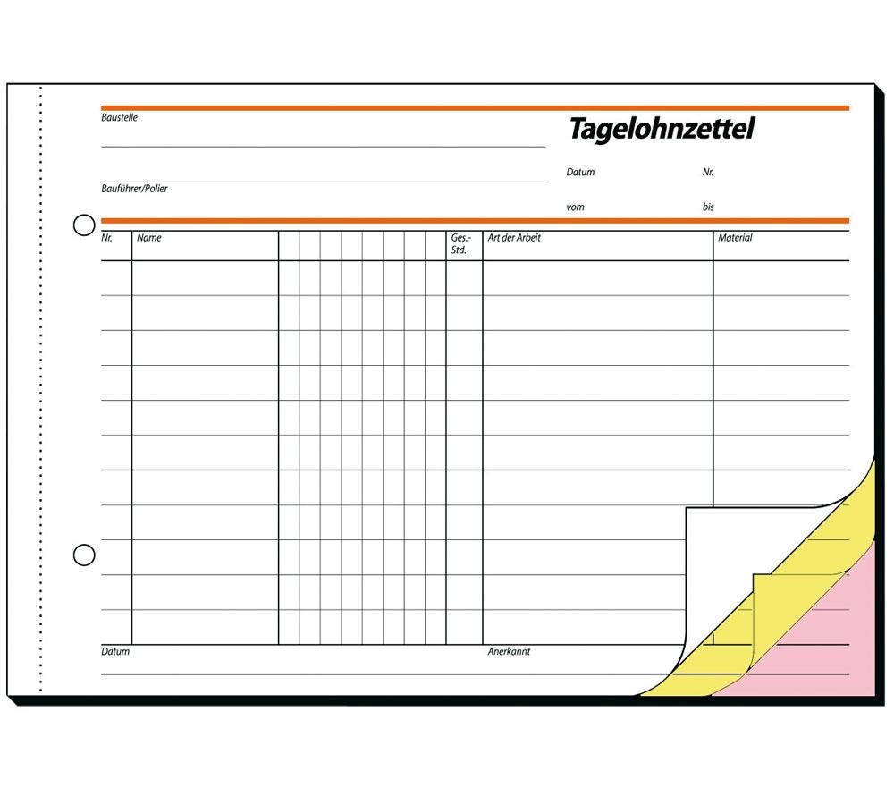 Papierprodukte: Sigel Formularbücher Tagelohnbuch