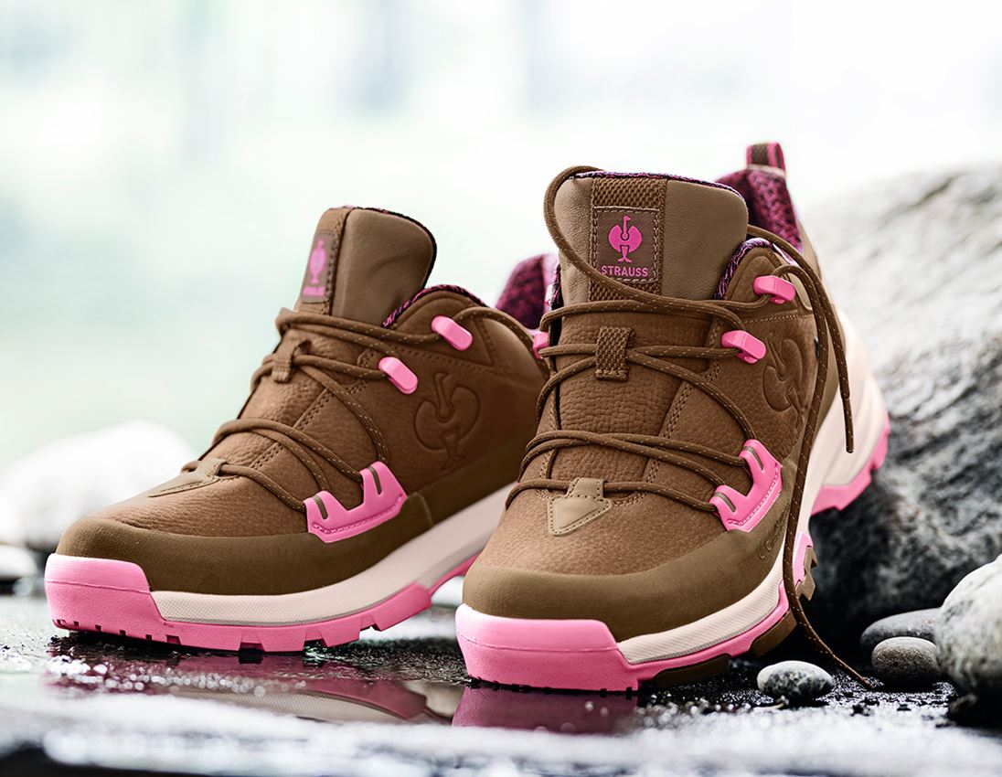 Chaussures: O2 Chaussures professionnes e.s. Ruma low + brun caroube/rose damas