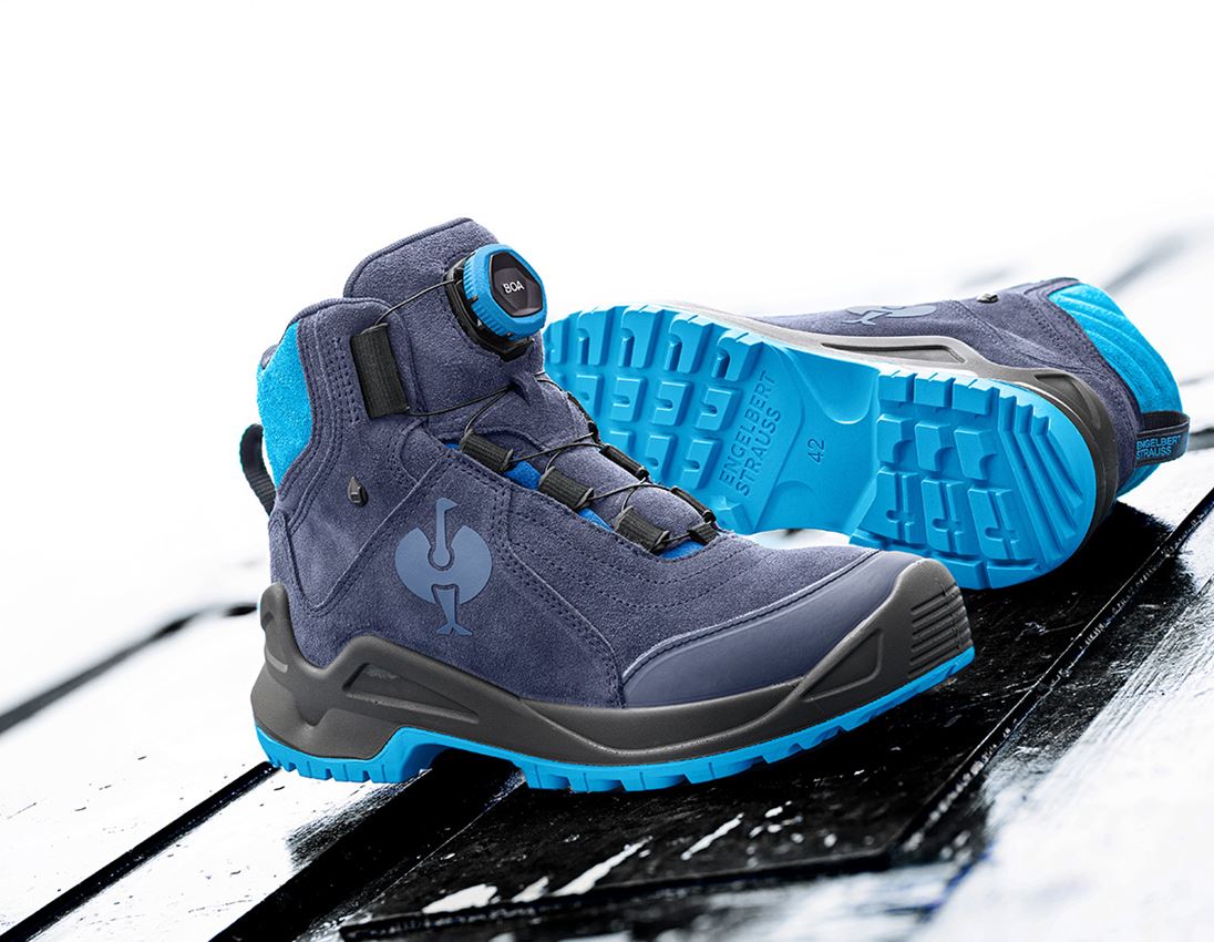 O2: O2 Werkschoenen e.s. Apate II mid + donkerblauw/atol