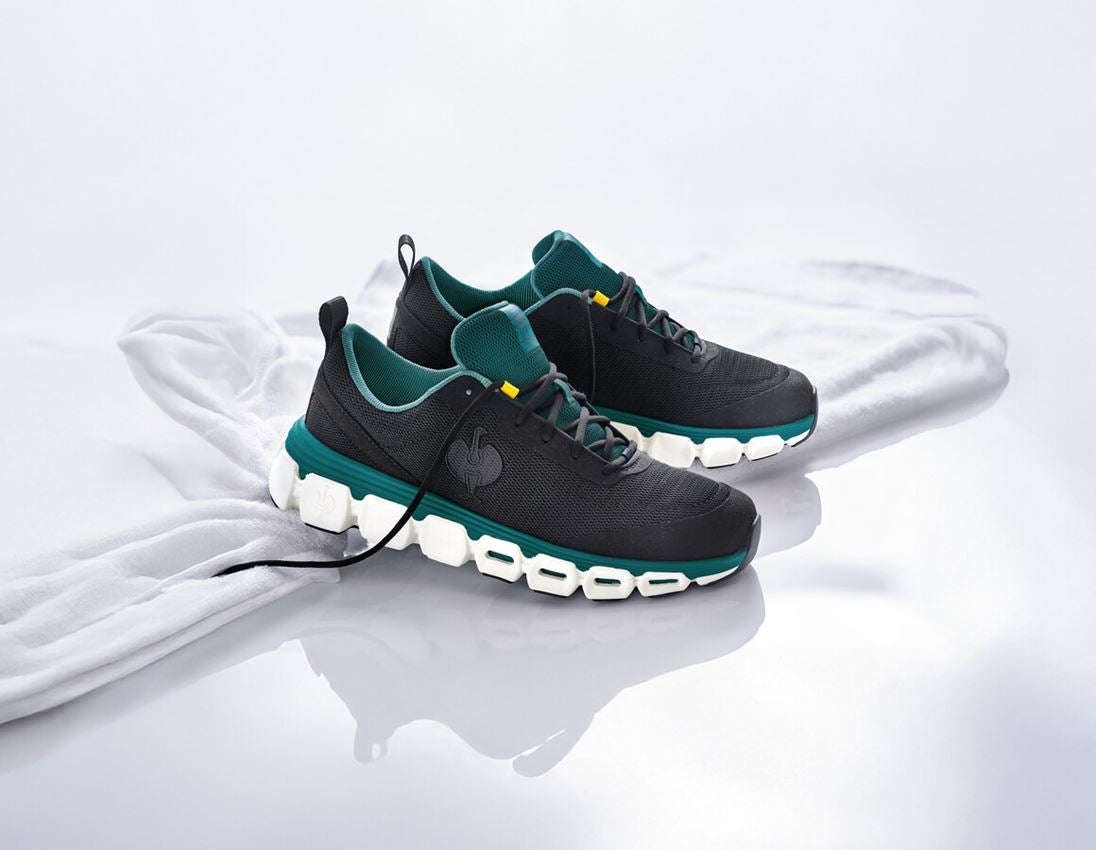 O1: O1 Chaussures de travail e.s. Airolo low + noir/vert émeraude