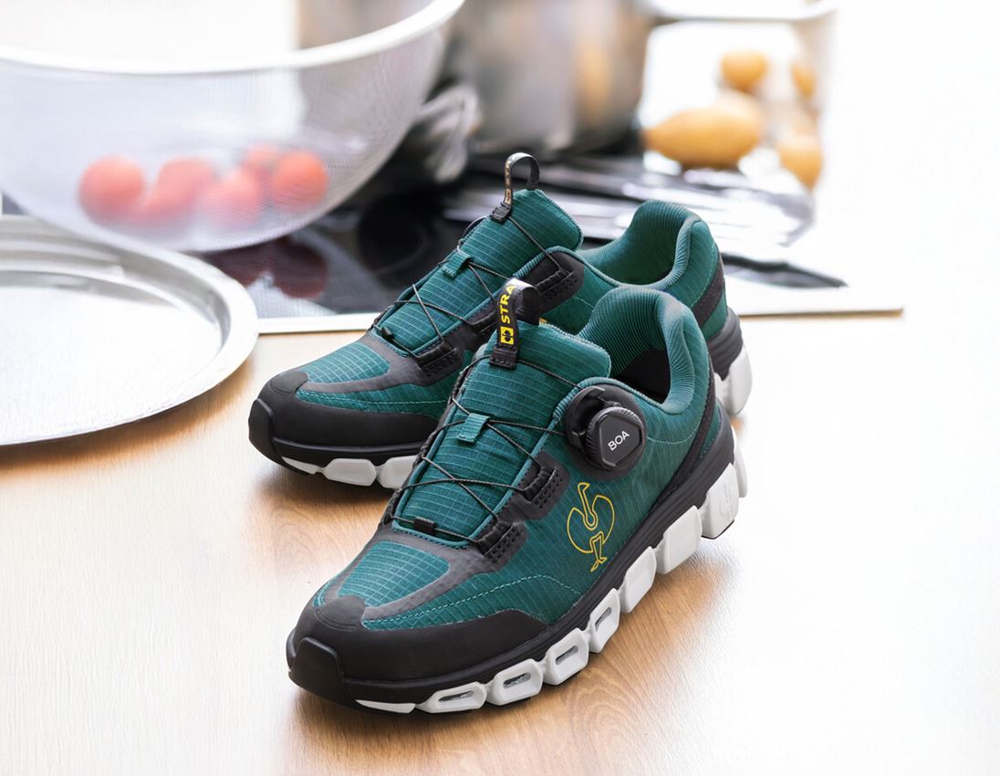 Beroepsschoenen: O1 Werkschoenen e.s. Rexburg low + smaragdgroen