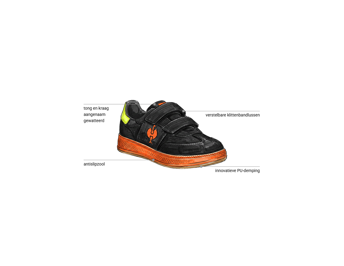 Kinderschoenen: Allroundschoenen Strauss.0900 low, kinderen + zwart/signaalgeel/signaaloranje 1