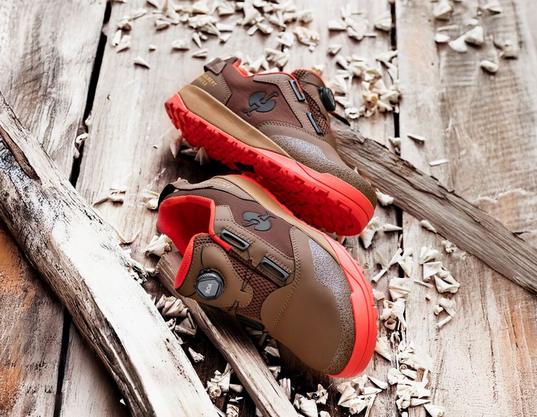 Sicherheitsschuhe: S1 Sicherheitshalbschuhe e.s. Nakuru low + wüstenbraun/solarrot 1