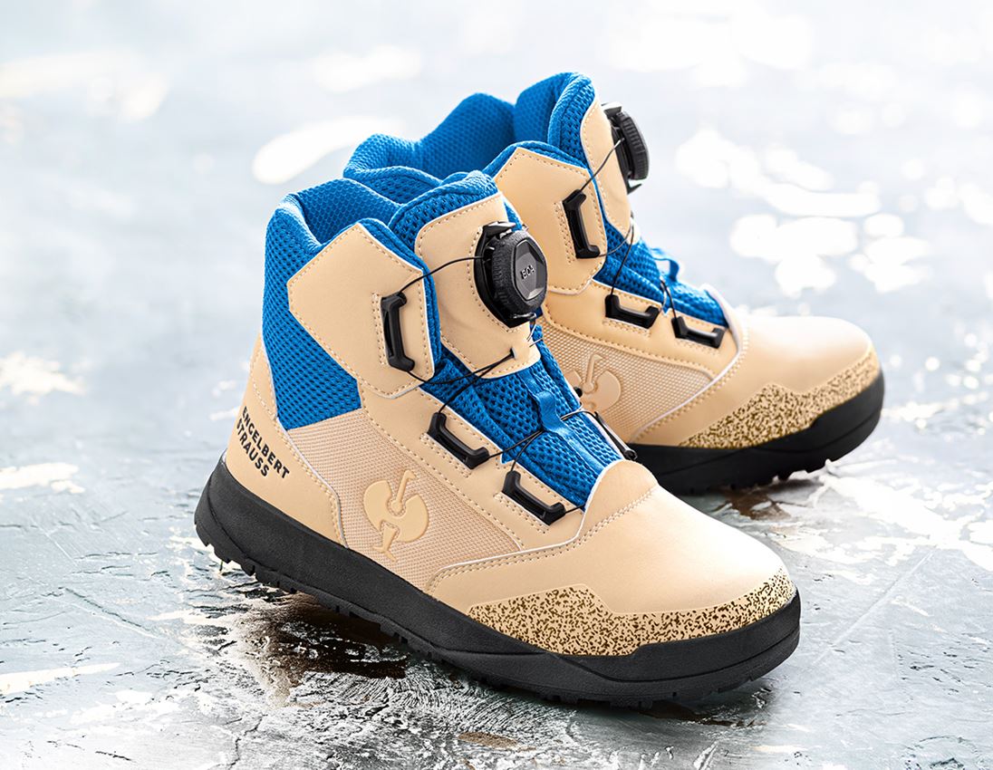 S1: S1 Veiligheidsschoenen e.s. Nakuru mid + neutraal beige/gentiaanblauw