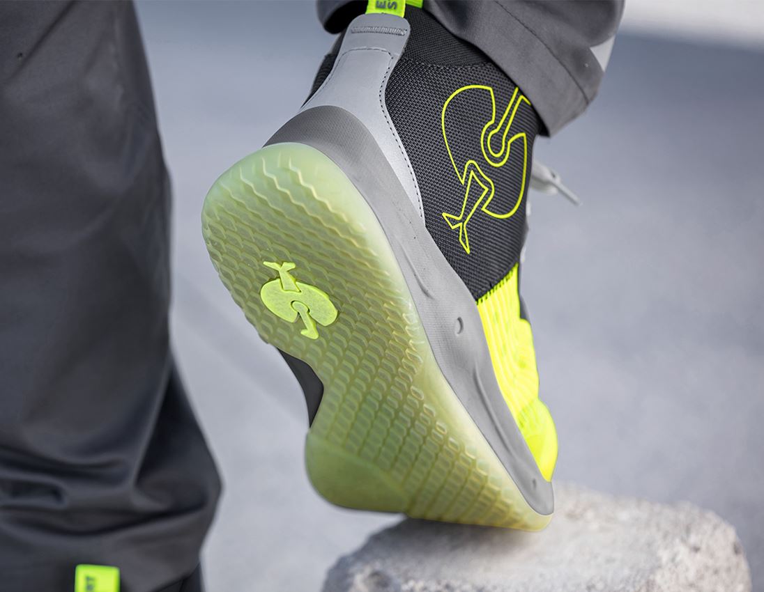 S1P: S1PS Veiligheidsschoenen e.s. Marseille mid + signaalgeel/grijs 3