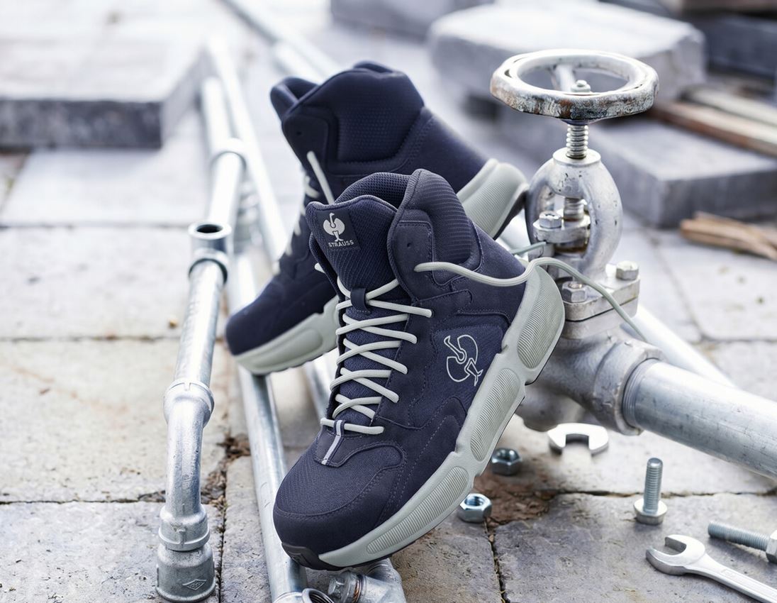 S1: S1 Veiligheidsschoenen Strauss.1004 mid + donkerblauw