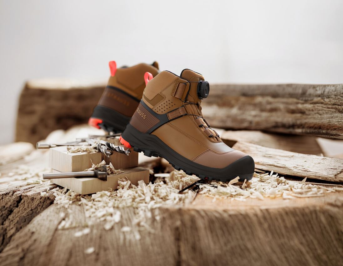 S3: S3 Veiligheidsschoenen e.s. Sawato mid + woestijnbruin/amandelbruin