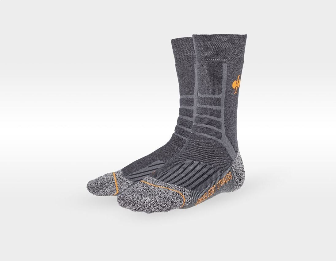 Chaussettes | Bas: e.s. Chaussettes Allround function warm/high + gris foncé mélange