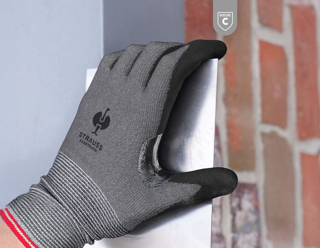 Arbeidsveiligheid: Snijbestendige Nitril-handsch.evertouch Cut C + zwart/grijs
