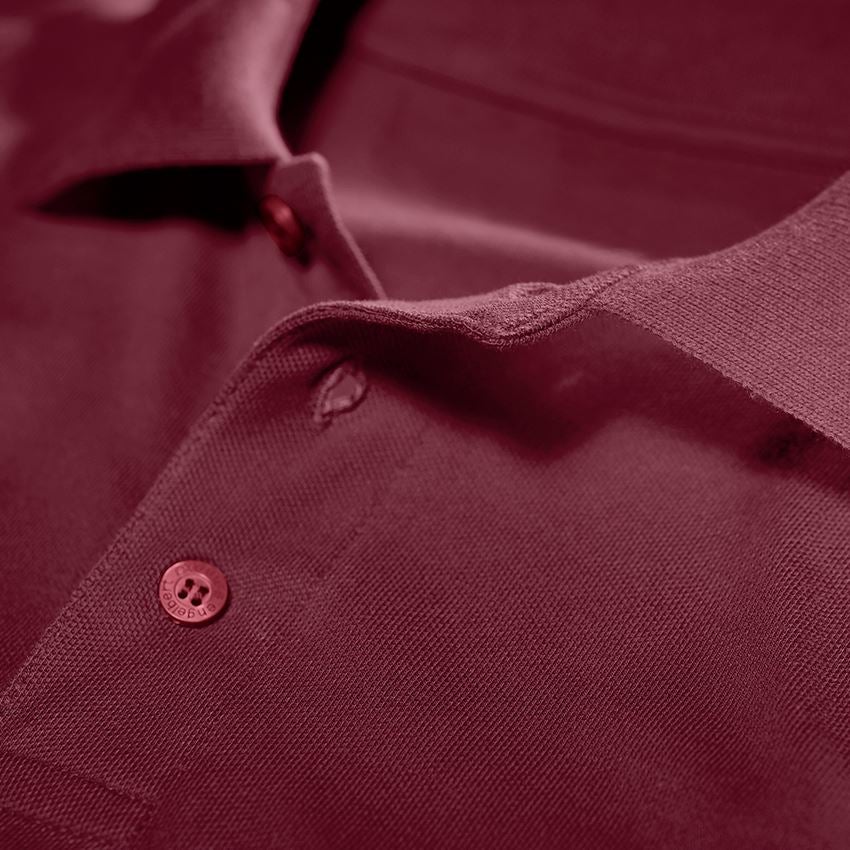 Bovenkleding: e.s. Longsleeve-Polo cotton Pocket + bordeaux 2
