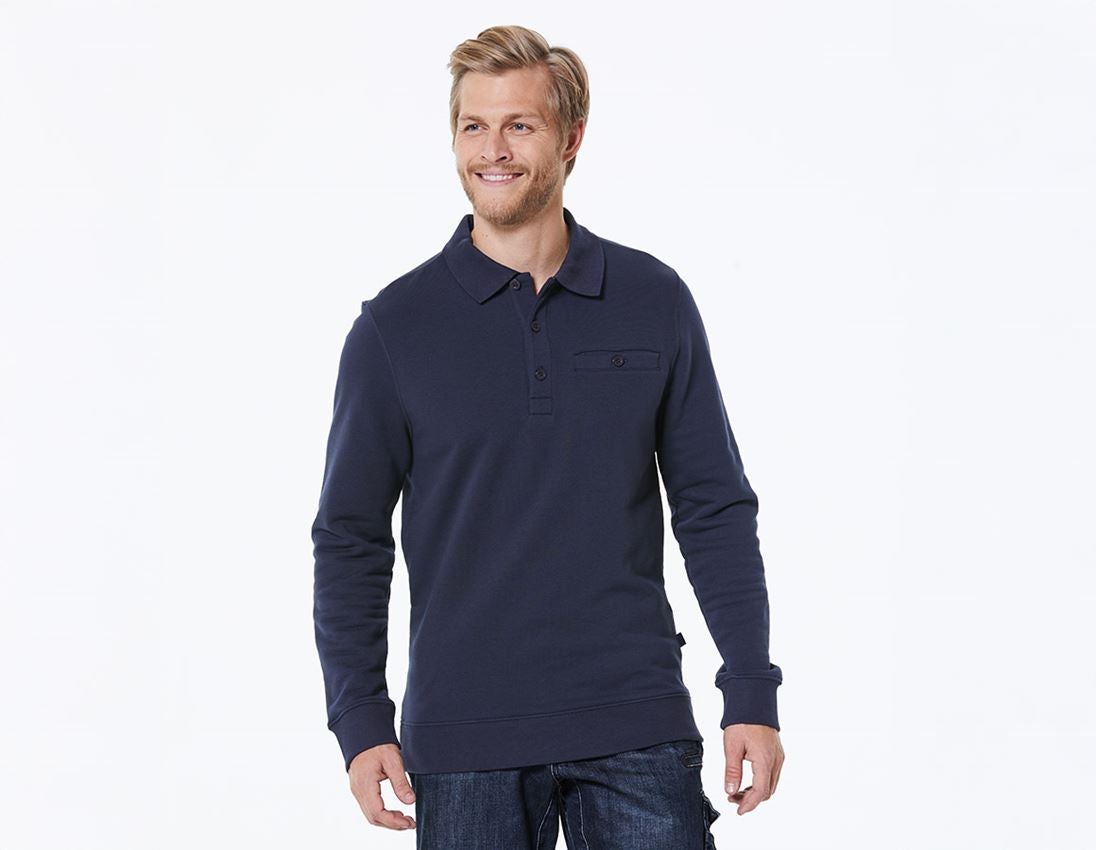 Thèmes: e.s. Sweatshirt poly cotton Pocket + bleu foncé 2