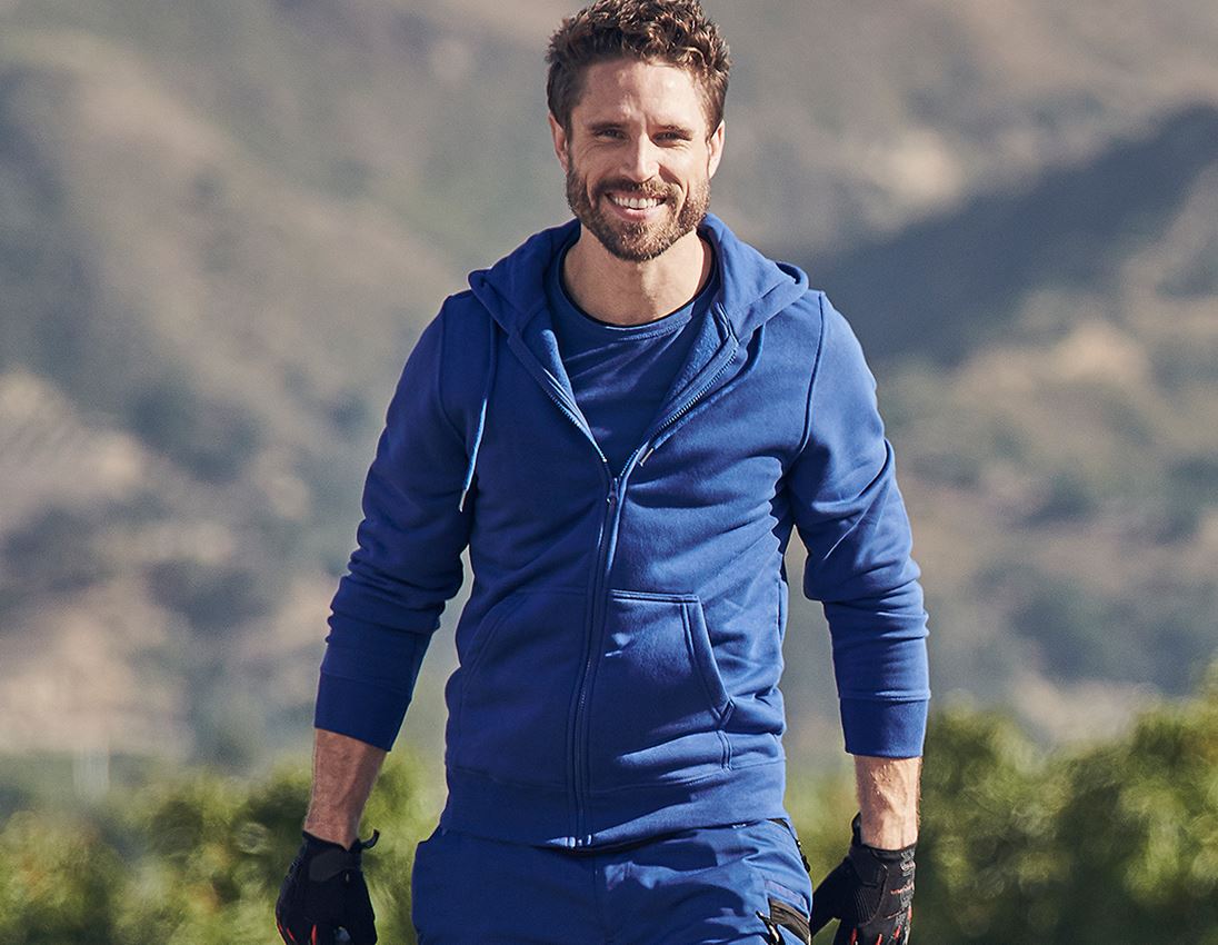 Shirts & Co.: e.s. Hoody-Sweatjacke poly cotton + kornblau