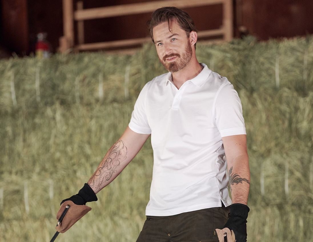 Hauts: e.s. Polo cotton Deluxe + blanc