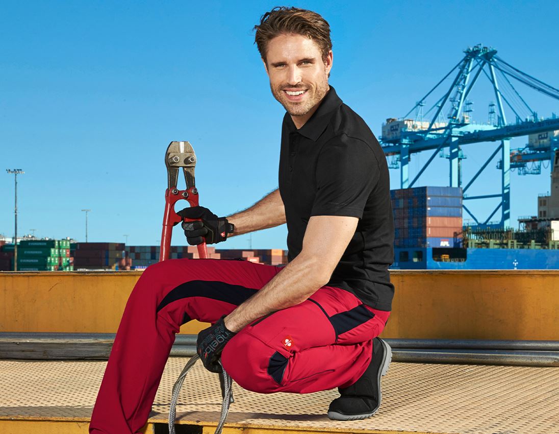 Onderwerpen: e.s. Functioneel poloshirt poly cotton + zwart 1
