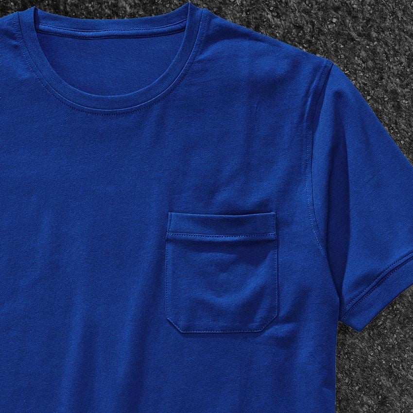 Shirts & Co.: e.s. T-Shirt cotton stretch Pocket + kornblau 2
