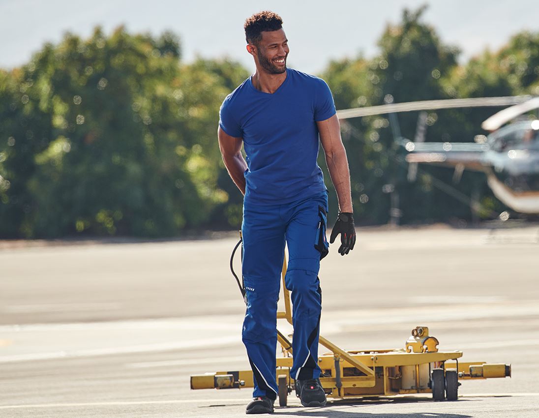 Bovenkleding: e.s. T-shirt cotton stretch V-Neck + korenblauw 1