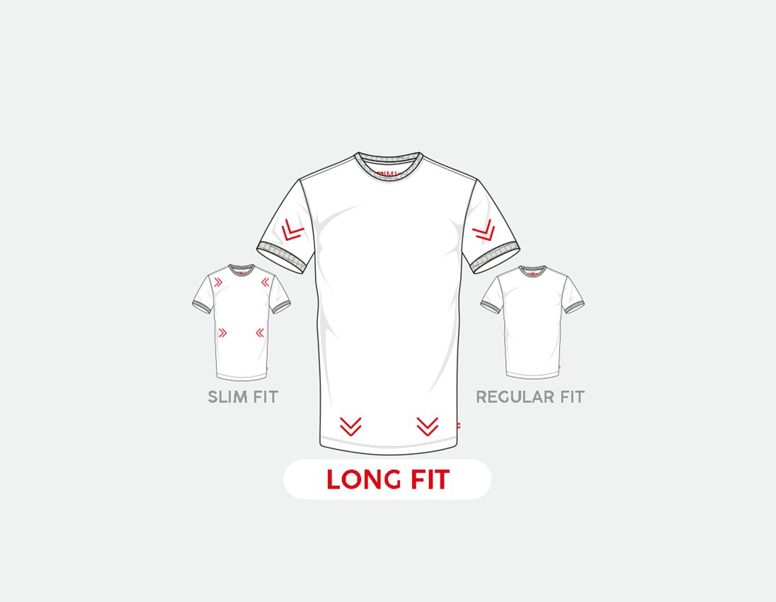 Bovenkleding: e.s. T-Shirt cotton stretch, long fit + zwart 1