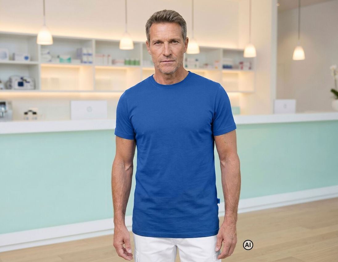 KI-generiert / modifiziert - Shirts & Co.: e.s. T-Shirt cotton stretch, long fit + enzianblau