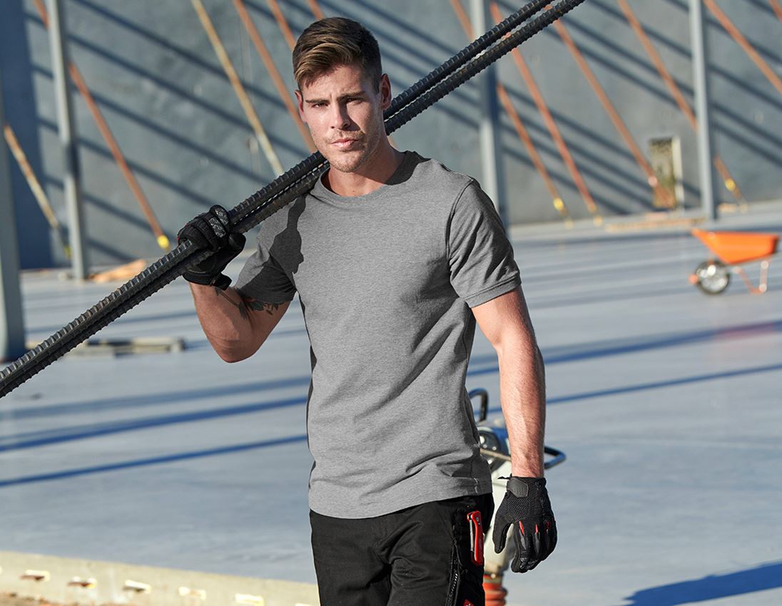 Bovenkleding: e.s. T-Shirt cotton stretch + grijs mêlee