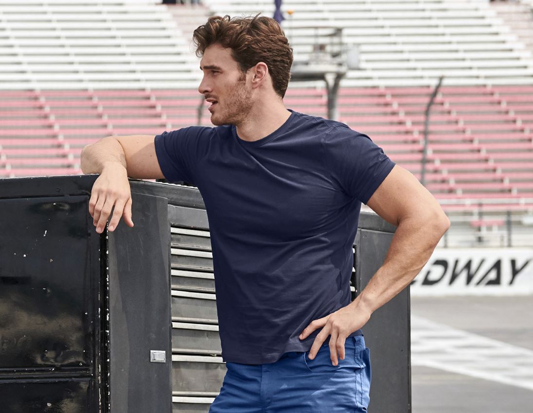 Onderwerpen: e.s. T-Shirt cotton stretch + donkerblauw 1