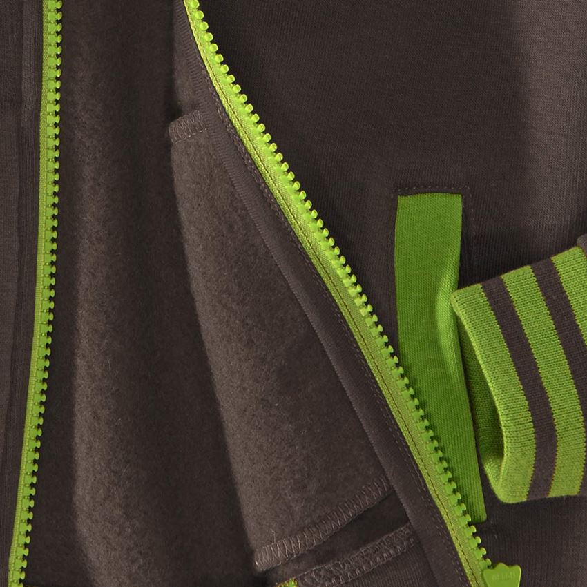 Bovenkleding: Hoody-Sweatjack e.s.motion 2020, kinderen + kastanje/zeegroen 2
