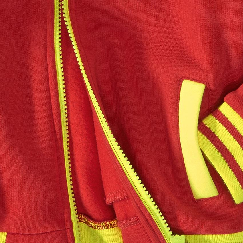 Shirts & Co.: Hoody-Sweatjacke e.s.motion 2020, Kinder + feuerrot/warngelb 2