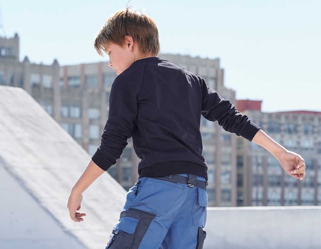 Hauts: e.s. Sweatshirt cotton stretch, enfants + bleu foncé 3