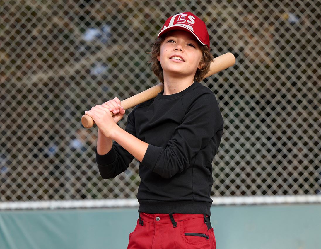 Hauts: e.s. Sweatshirt cotton stretch, enfants + noir 1