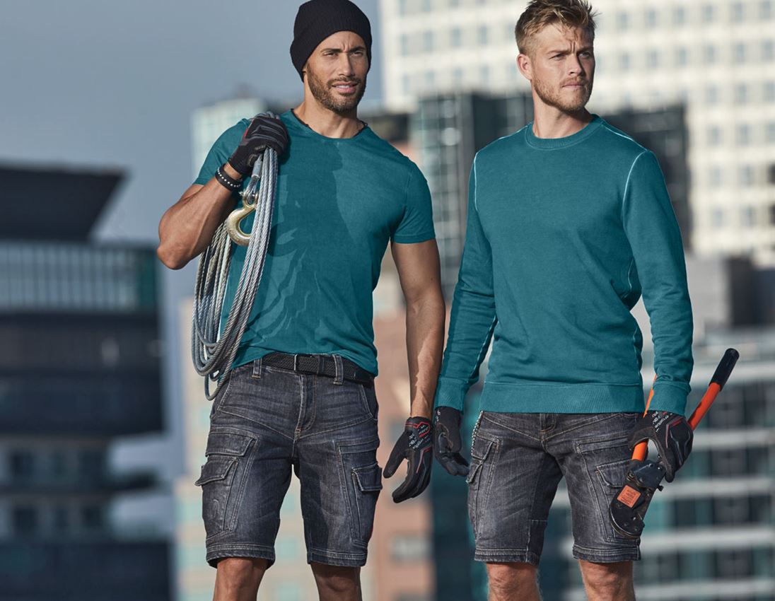 Hauts: e.s. Sweatshirt vintage poly cotton + cyan foncé vintage 2