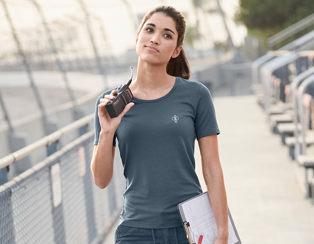 Bovenkleding: Modal-shirt e.s. ventura vintage, dames + ijzerblauw