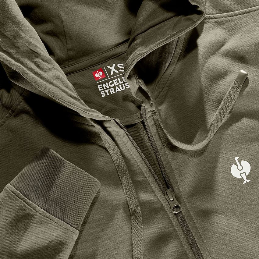Bovenkleding: Capuchon-Sweatjack e.s.motion ten,dames + moerasgroen vintage 2