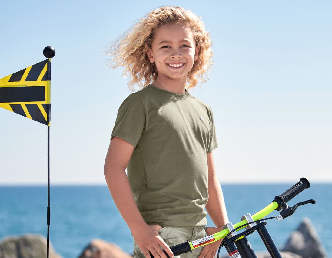 Hauts: T-Shirt e.s.motion ten pure, enfants + vert marais vintage