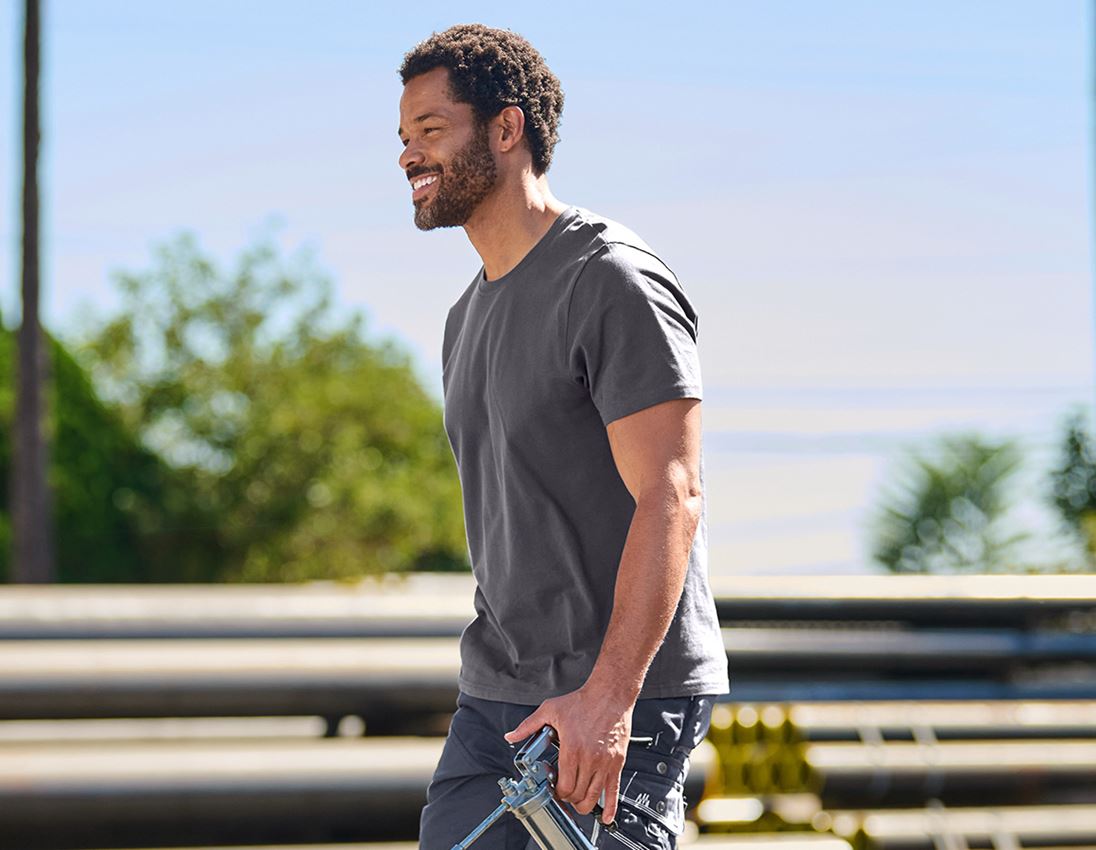 Shirts & Co.: e.s. Piqué-T-Shirt cotton light + anthrazit 1