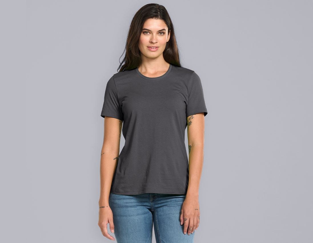 Hauts: e.s. T-Shirt cotton light, femmes + anthracite