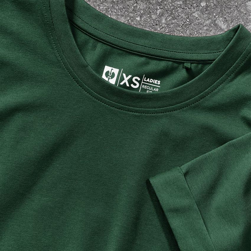 Hauts: e.s. T-Shirt cotton stretch rolled sleeve, femmes + vert 2
